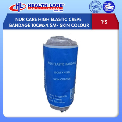 NUR CARE HIGH ELASTIC CREPE BANDAGE 10CMx4.5M- KULIT COLOUR 